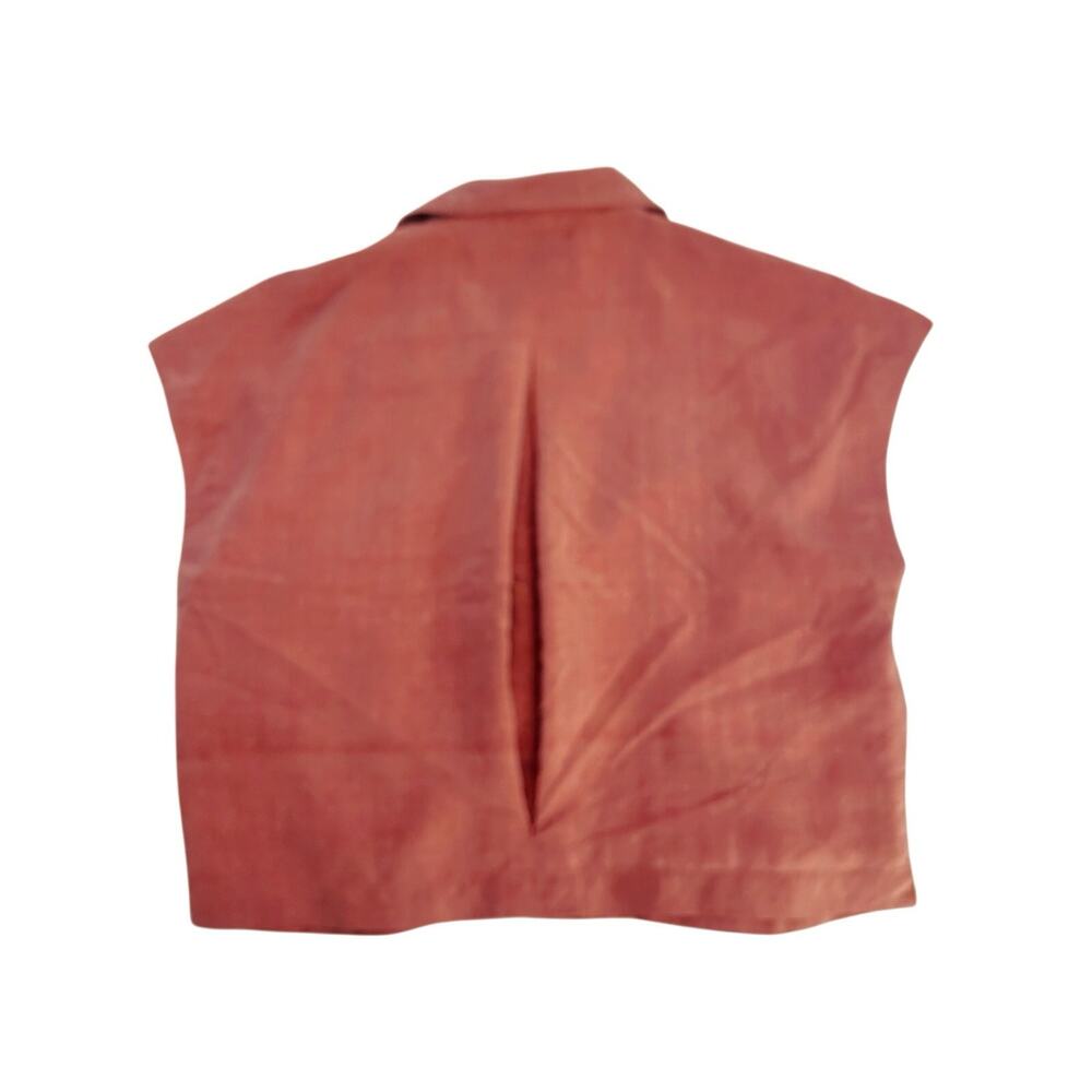 Worth NY Silk Cropped Blouse Soft Pink Feminine Minimalist Top Petite